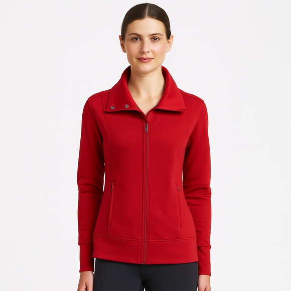 Cutter & Buck Red Full Zip 100% Supima Cotton Ponte Style Jacket Size Medium - Picture 1 of 7